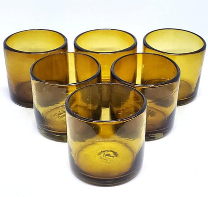 Solid Amber 12 oz Large DOF Glasses, Recycled Glass, Toxin-Free - Image 5