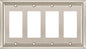 Henne Bery Sunken Pearls Heavy Duty Decorative Wall Plate Switch Plate Outlet Cover (Quad Decorator, Satin Nickel)