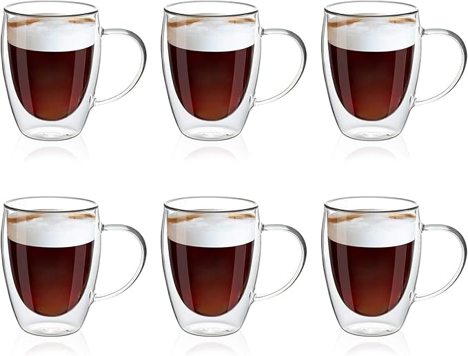 MEWAY 12oz/6 pack Coffee Mugs, Cappuccino by MEWAY