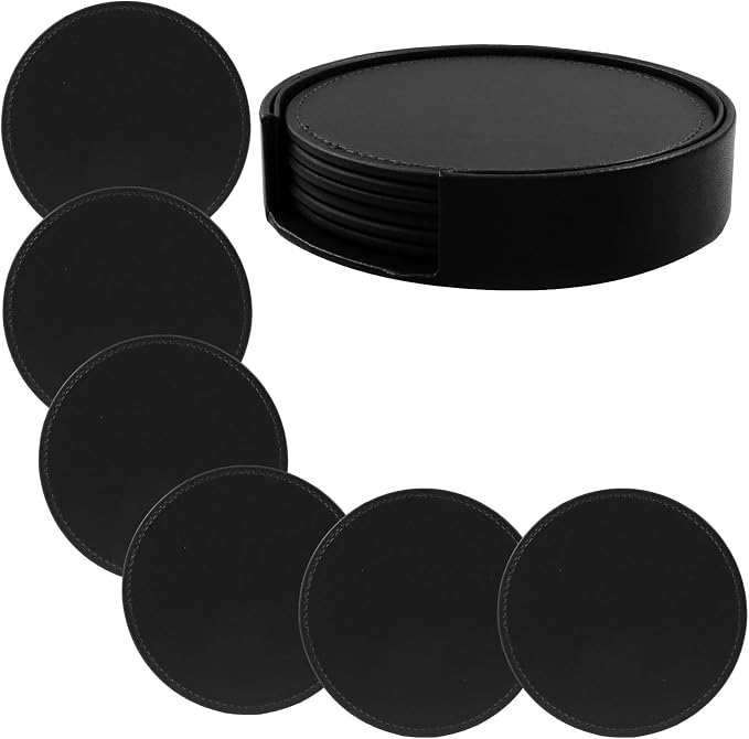 Leather Coasters for Drinks Set of 6 - Image 5