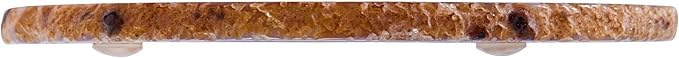 Luxury Lane Set of 4 Large Natural Brazilian Agate Slice Geode Rock Stone Drink Coasters with Wood Holder 4.3-4.7 inch Centerpiece Table Decoration, Oak Brown