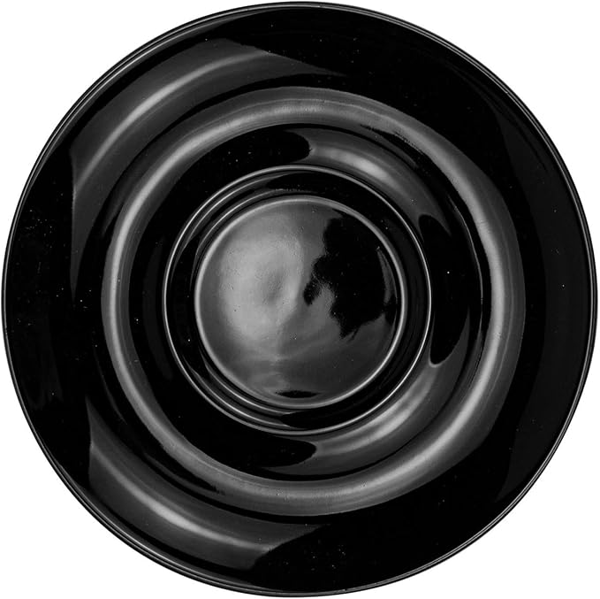 Yesland 2 Pack 8.5 oz Ceramic Coffee Cup and Saucer, Glossy Black Cappuccino - Image 5