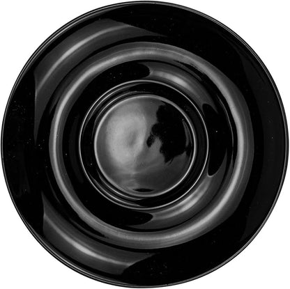 Yesland 2 Pack 8.5 oz Ceramic Coffee Cup and Saucer, Glossy Black Cappuccino - Image 5