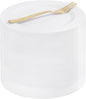 WELLIFE 100PCS White Plastic Dessert Plates and 100PCS Gold Disposable Forks, Premium Hard Dessert Plate 7.5”, Appetizer Plastic Plates for Party and Wedding