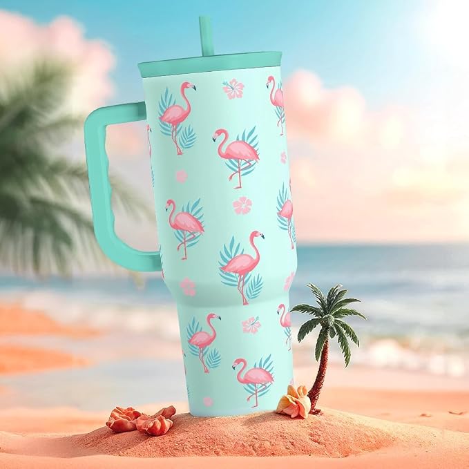Flamingo Tumbler, Stainless Steel Insulated Tumblers Coffee Mug Cup - Image 7
