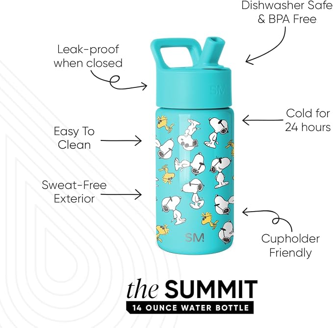 Simple Modern Peanuts Kids Water Bottle & Toddler Cup | 14oz | Insulated - Image 2