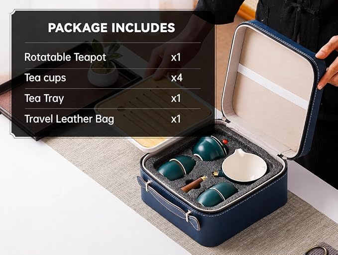 Chinese Tea Set, Chinese Gongfu Tea Set, Portable Teapot Set - Image 7