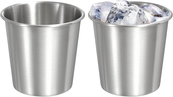 uxcell 2 Pcs Stainless Steel Cups, 7oz/200ml Metal Cups Double Wall Tumbler by uxcell