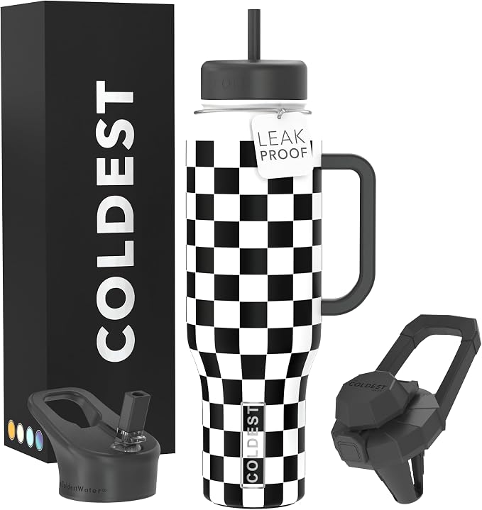 Coldest Tumbler with Handle and Straw, 100% Leak Proof Insulated Tumbler with by Coldest