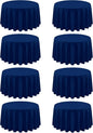 8 Pack Round Tablecloth 90 Inch Navy Blue Tablecloth for Round Tables, Washable Polyester Table Cloth Stain and Wrinkle Resistant Decorative Table Cover for Wedding Party Dining Banquet