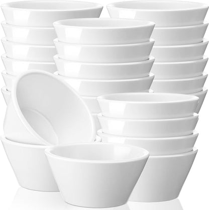 24 Pcs 8 oz Porcelain Bowls Small Dessert Bowls Porcelain Broth Cups Soup by Domensi
