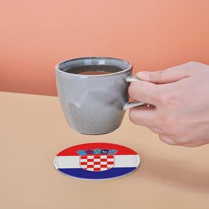 6 Pack Croatian Flag Leather Coaster - Image 6