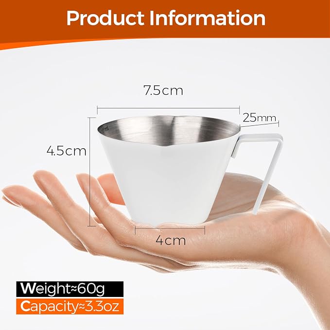 YARRAMATE Stainless Steel Espresso Shot Cup, 3.4oz/100ml | Heat Insulated Grip - Image 2