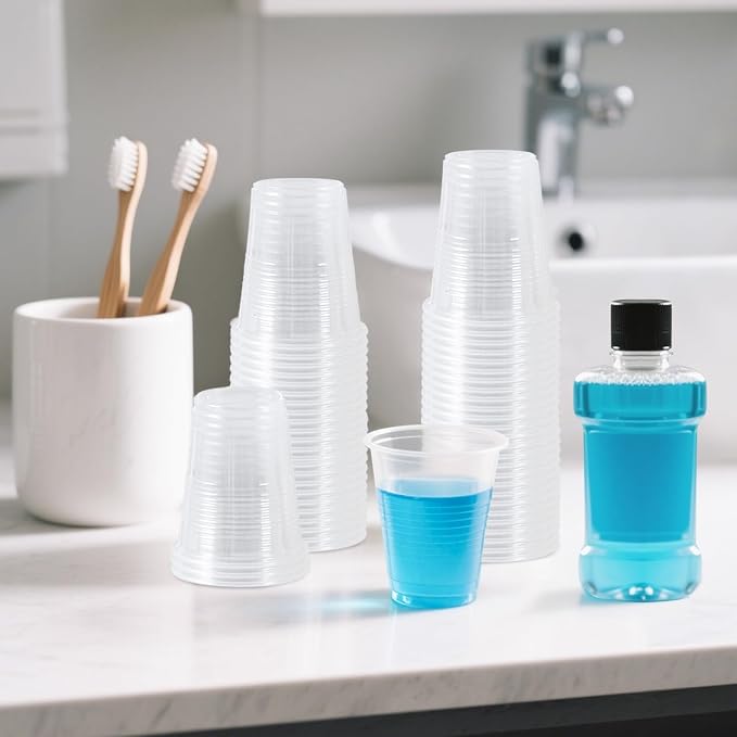 SIUQ 1500 Pack 5 oz Clear Plastic Cups, Disposable Mouthwash Cups | Plastic - Image 6