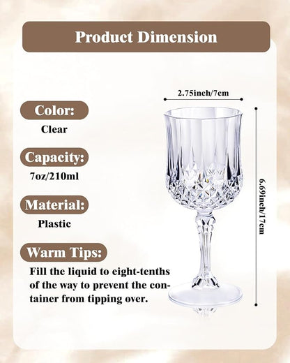 Ciaell 24 Pack Plastic Wine Glasses - Image 3