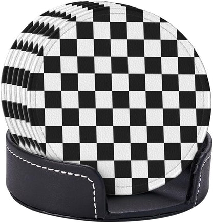 Black and White Checkered Coasters - Image 3