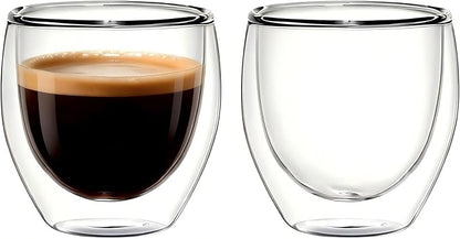 Double Walled Espresso Cups, 5oz Clear Expresso Mugs, Small Insulated Espresso by Unknown