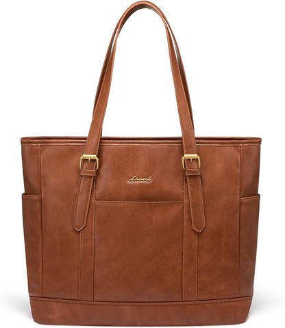 LOVEVOOK Laptop Tote Bag for Women, Leather Work Computer Briefcase Bag | Large by LOVEVOOK