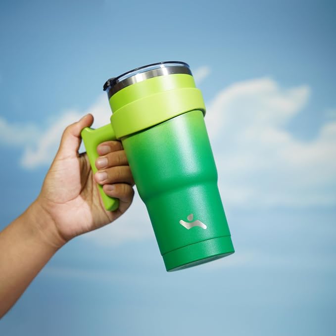 Konokyo 20 oz Tumbler with Handle and Straw, Insulated Travel Mug | Matcha - Image 5
