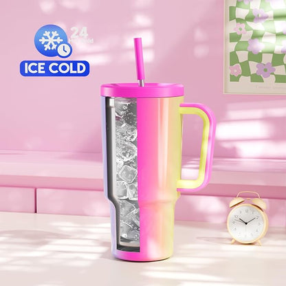 Meoky 30 oz Tumbler with Handle, Tumbler with Lid and Straw, Insulated - Image 2