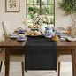 Classic Linen™ by D'Moksha Black Table Runner 108 Inches Long, 100% Pure Linen by DMokshaHomes