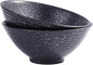 Japanese Ceramic Noodle Bowls Set of 2 – 8.2 Inch Black Ramen Pho Bowls by Whitenesser