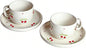 Ceramic Coffee Mug Set of 2, 8 oz Cherry Design Cups by ASBEFORE