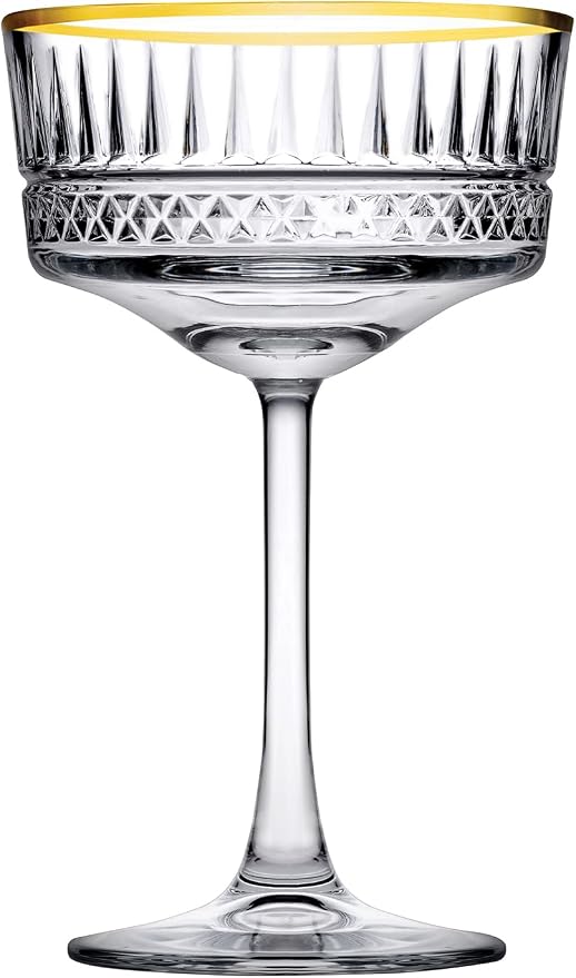 Pasabahce Vintage Golden Touch Coupe Glasses Set Of 4 by Pasabahce