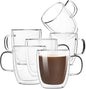 BTaT- Double Walled Glass Coffee Mugs, 12 oz, Glass Coffee Cups by BrewToATea