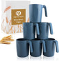 Wheat Straw Coffee Mugs 16 oz, Drinking Cups Set of 6, Plastic Mugs by BUSOKIP
