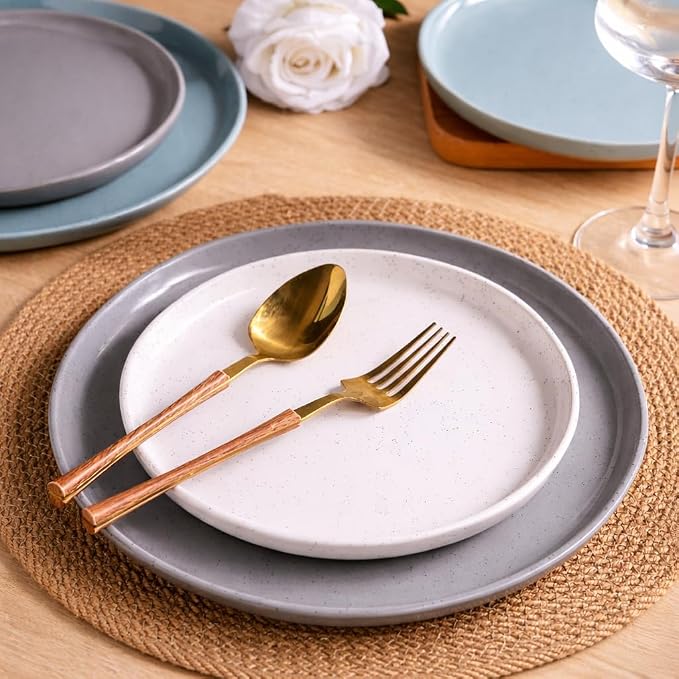 AmorArc Dinnerware Sets for 4, 12 Pieces Ceramic Plates and Bowls Set | Scratch - Image 5