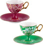 KAMMAK Ceramic Coffee Cups and Saucers Set of 2, Porcelain Espresso Cups by KAMMAK