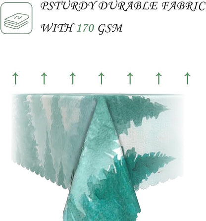 60x120 Inch Nature Rectangular Tablecloth Watercolour Pine Forest Fairyland Table Cloth Waterproof Durable Table Cover for Holiday Picnic Gaming Room BBQ Decor