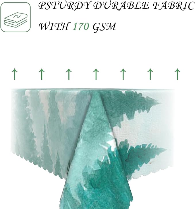 60x84 Inch Nature Rectangular Tablecloth Watercolour Pine Forest Fairyland Table Cloth Waterproof Durable Table Cover for Holiday Picnic Gaming Room BBQ Decor