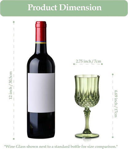 XUWAIDSGN 24 Pcs 7oz Plastic Vintage Wine Glasses Drinking Glasses Unbreakable - Image 3
