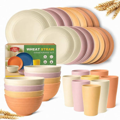 Teivio 32-Piece Plates and Bowls Sets by Teivio