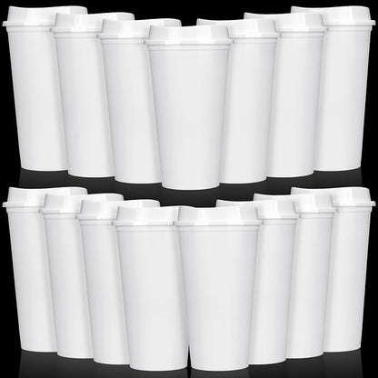 Domensi 15 Pack Reusable Plastic Coffee Cups by Domensi