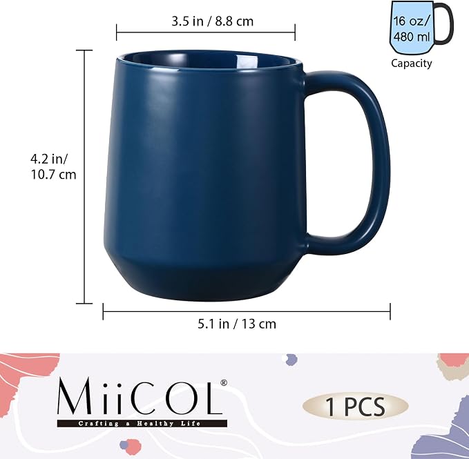 Miicol Ceramic Coffee Mug, 16 oz Large Coffee Cup, Tea Mug - Image 3