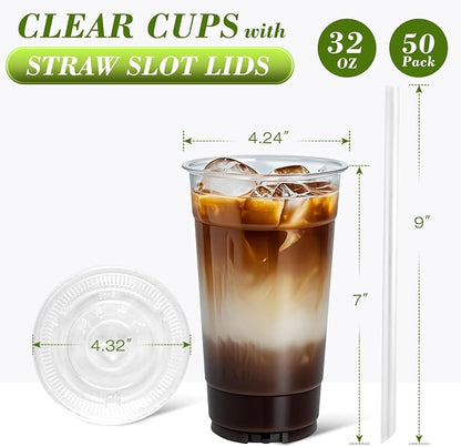 Ginkgo 32 oz Clear Plastic Cups - Image 2