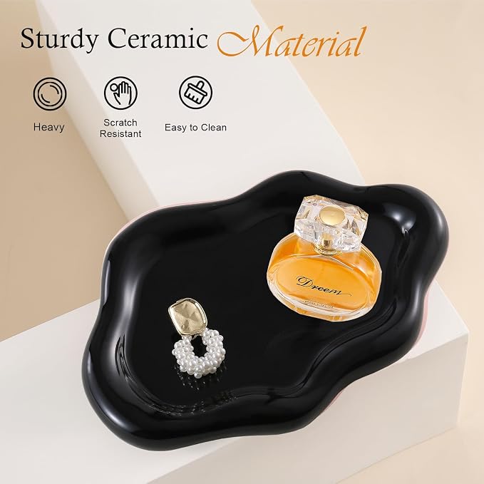 CCINPPY Ceramic Cloud Jewelry Tray Trinket Dish Key Bowl Nightstand Decor | - Image 5