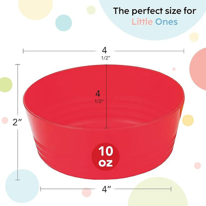PLASKIDY Plastic Toddler Bowls Set of 6 - 10 Oz Kids Bowls - Image 2