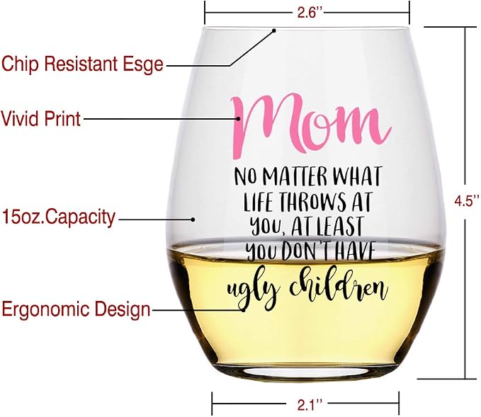Perfectinsoy Funny Mom Wine Glass - Image 2
