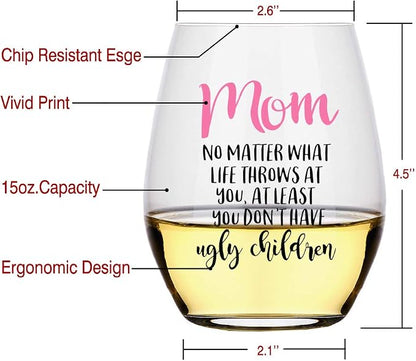Perfectinsoy Funny Mom Wine Glass - Image 2