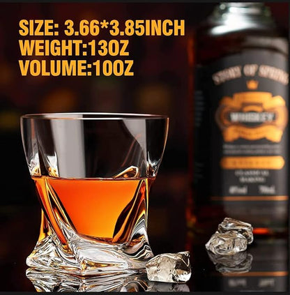 KITNATS Old Fashioned Whiskey Glasses 10 OZ Rocks Glasses Set of 4, Gift Box - Image 2