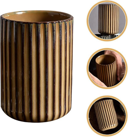 LIFKOME Vinitage Ceramic Mug, Chinese Tea Cup 300ml Striped Cup No Handle - Image 8