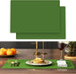 2-Pack Extra Thick Silicone Counter Mats - 24”x16” Large Heat Resistant Kitchen Countertop Protector, Non-Slip Hot Pad Trivet for Air Fryer, Hot Pots & Pans, Coffee Maker(Green)