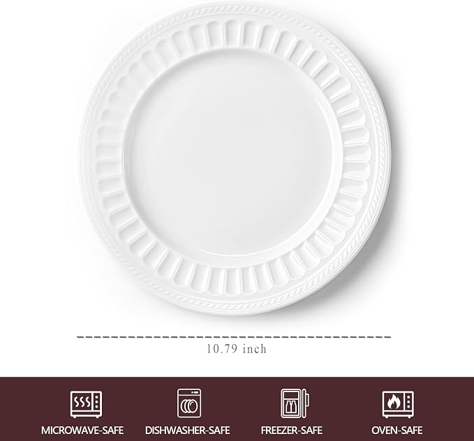 kanthea Bone China Dinner Plates, 10.5'' Ceramic Plates - Image 3