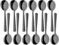 Bouillon Spoons Set of 12, 5.9 Inch Stainless Steel Soup Spoon, Metal Round by KitchenDining