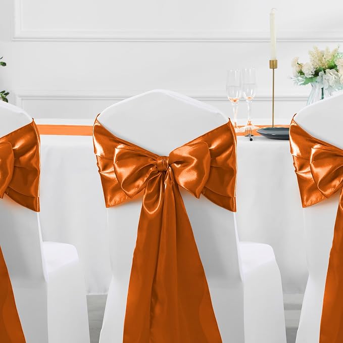 Manyshofu Burnt Orange Satin Table Runner 12x108 - Image 6