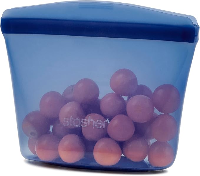 Stasher Premium Reusable Silicone Food Storage Bowl, Deep Ocean, 1-Cup | by Stasher